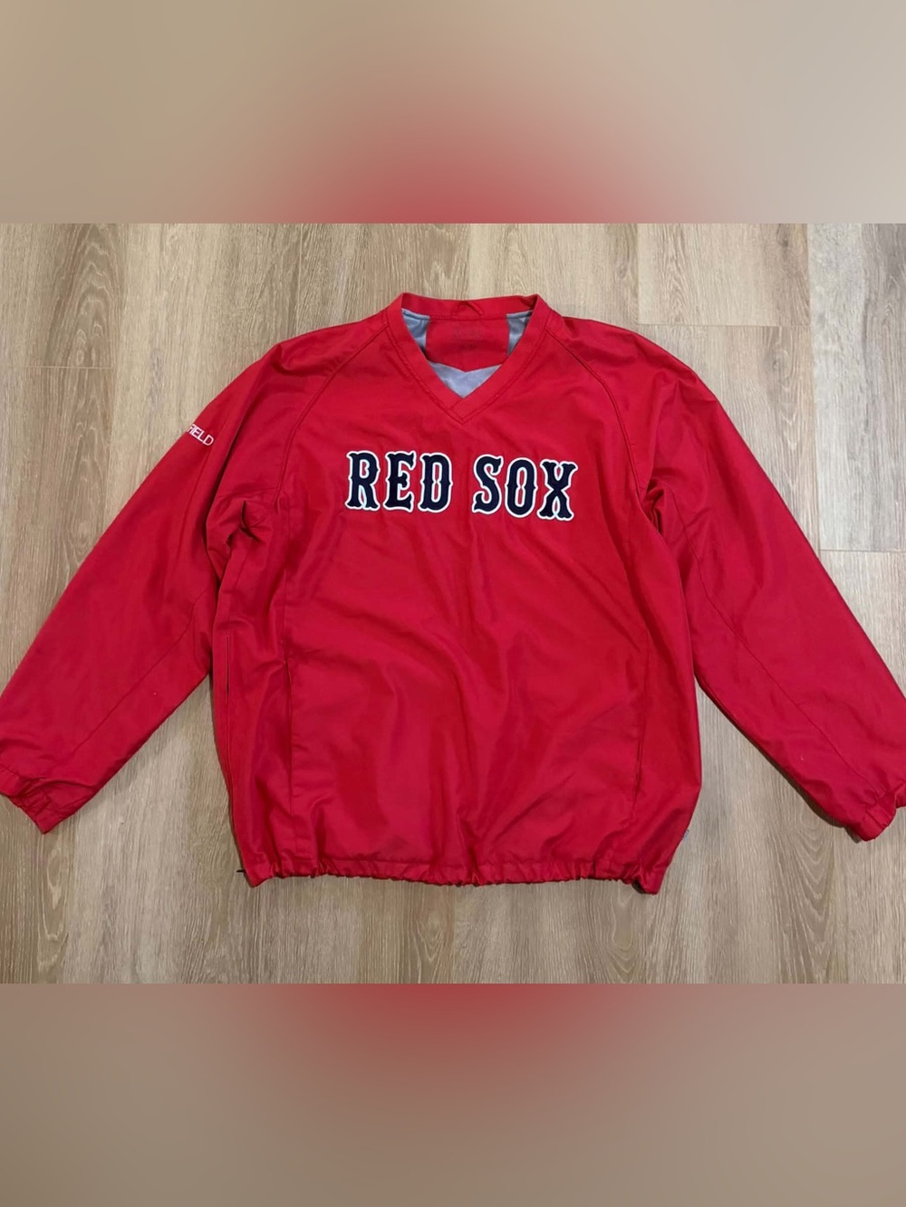 Red Boston Red Sox V-neck pullover windbreaker mens size M